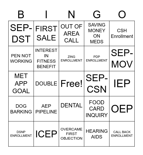 LIONS Bingo Card