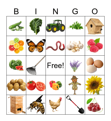 Farm Bingo Card