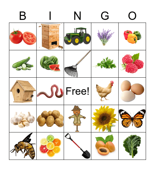 Farm Bingo Card