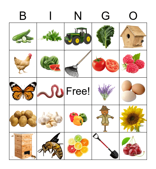 Farm Bingo Card