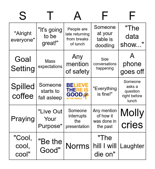 Retreat Bingo Card