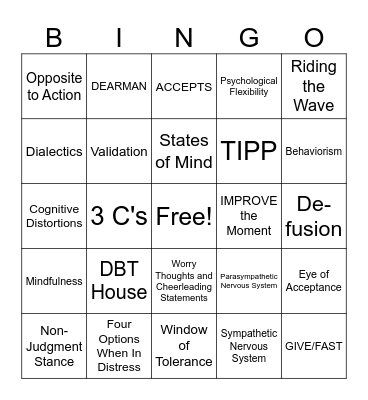 Review Bingo Card