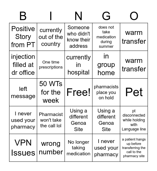 LC Bingo Card