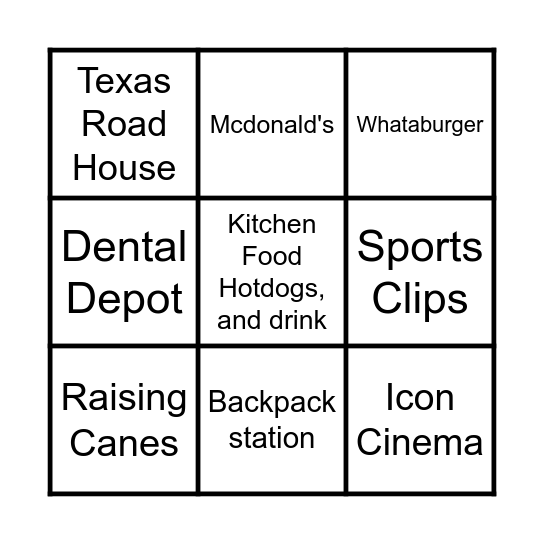 Willa D. Johnson Back-to-School Bash Bingo Card