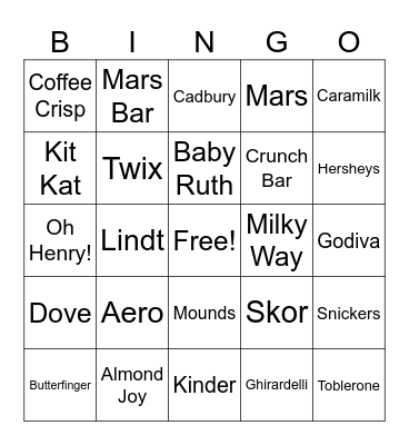 Chocolate Factory Bingo Card