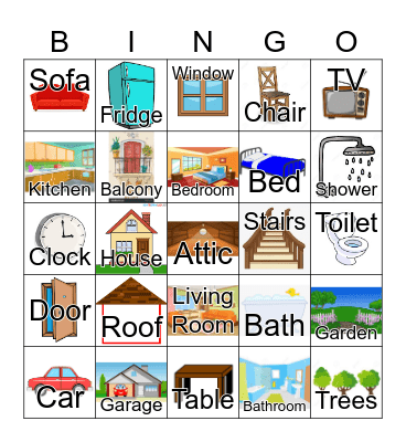 Parts of the House Bingo Card