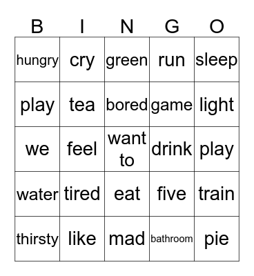 Unit 1 Bingo Card