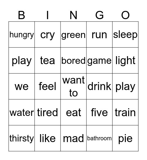 Unit 1 Bingo Card