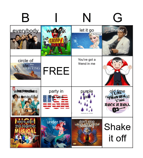 Music Bingo Card