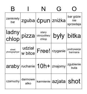 Mariacka Bingo Card