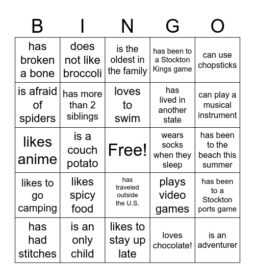 Bingo Card