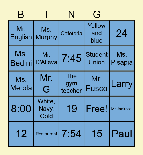 MM BINGO Card