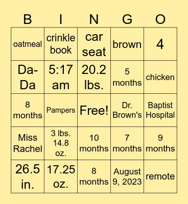 "BEE"-N-G-O Bingo Card