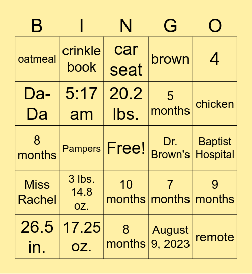 "BEE"-N-G-O Bingo Card