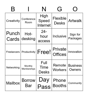 Spark Commons Bingo Card