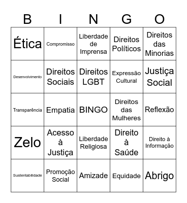 POP RUA Bingo Card