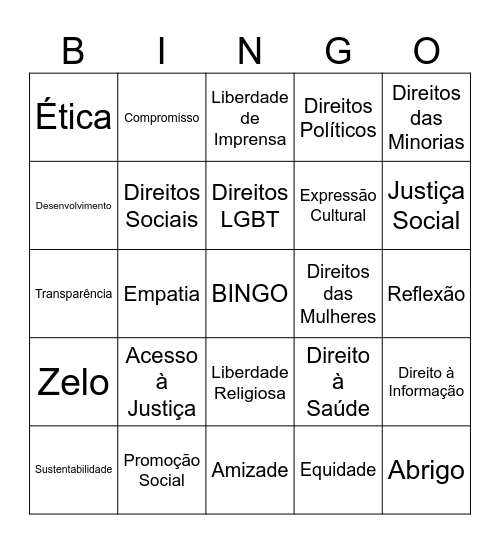 POP RUA Bingo Card