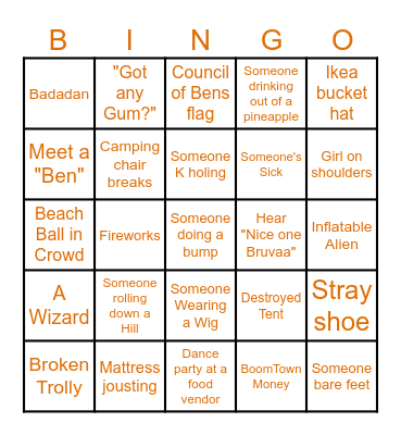 Beningo Bingo Card