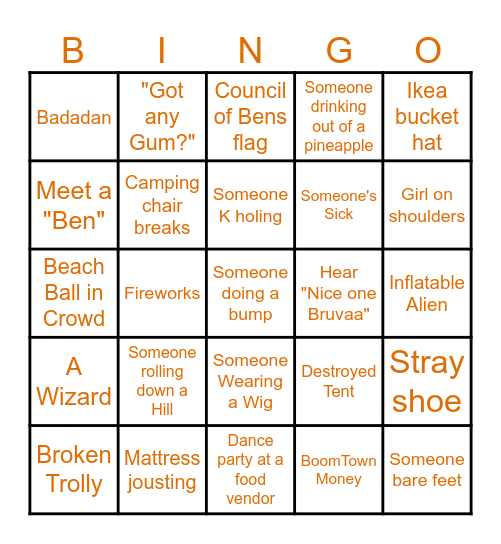Beningo Bingo Card