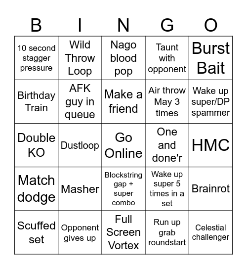 BADGUY BINGO Card