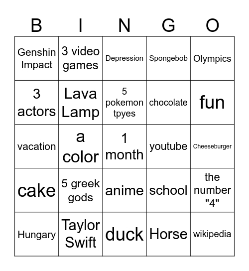 ifintenicraft Bingo Card