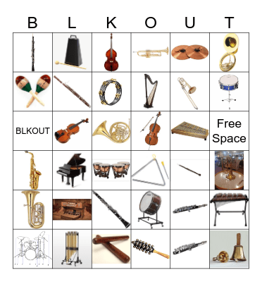 Music Instruments-Girtmon Bingo Card