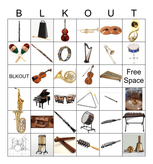 Music Instruments-Girtmon Bingo Card