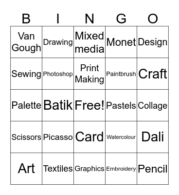 Art Bingo Card