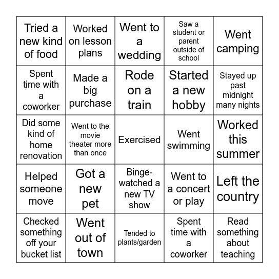 Bingo Card