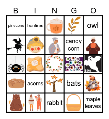 Fall Items Bingo Card