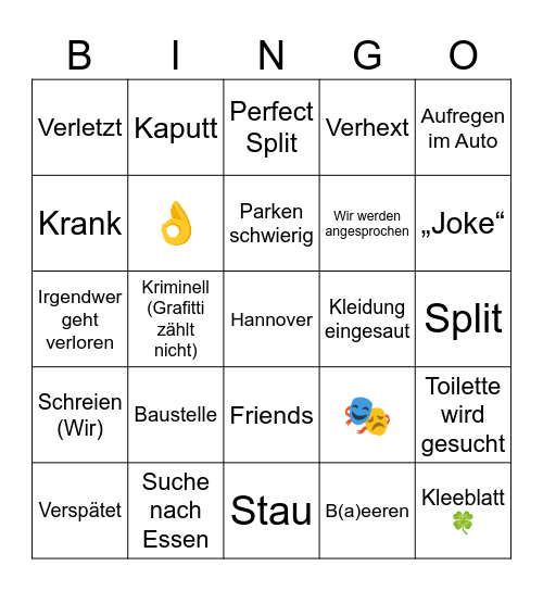 Tag 4 Sommertour Bingo Card