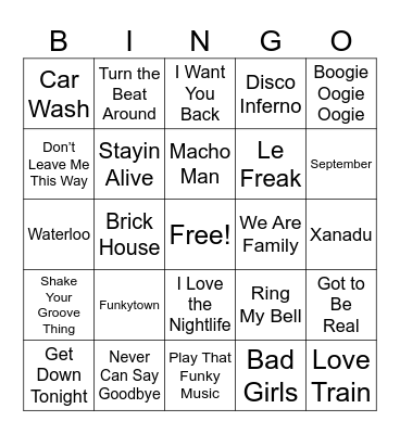 DISCO INFERNO Bingo Card