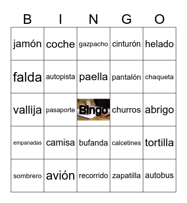 Bingo en Español Bingo Card