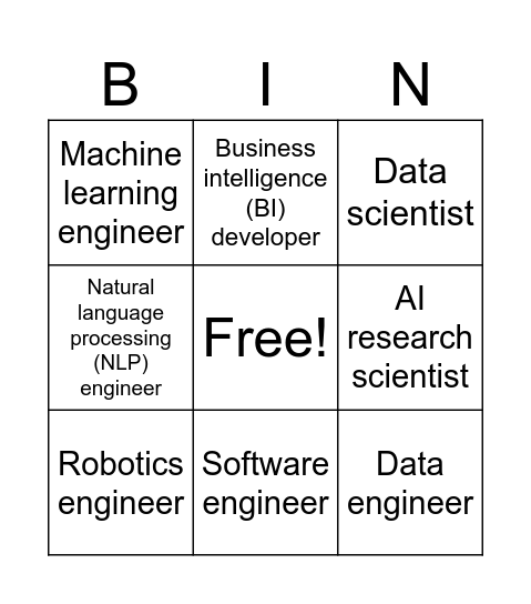 AI Career Bingo Card