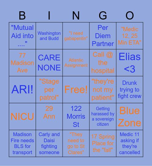 EMS 4/5 Bingo! Bingo Card