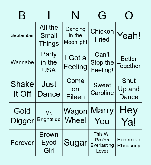 Music Bingo! Bingo Card