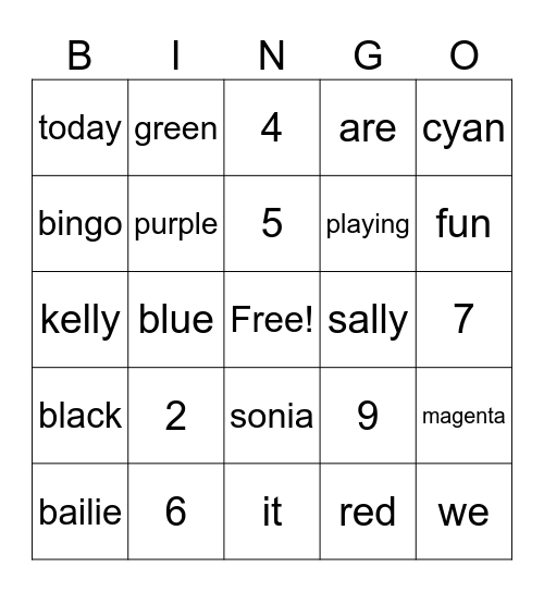 Community Bingo Card
