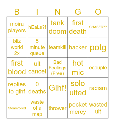 OVERWATCH BINGO Card