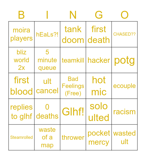 OVERWATCH BINGO Card