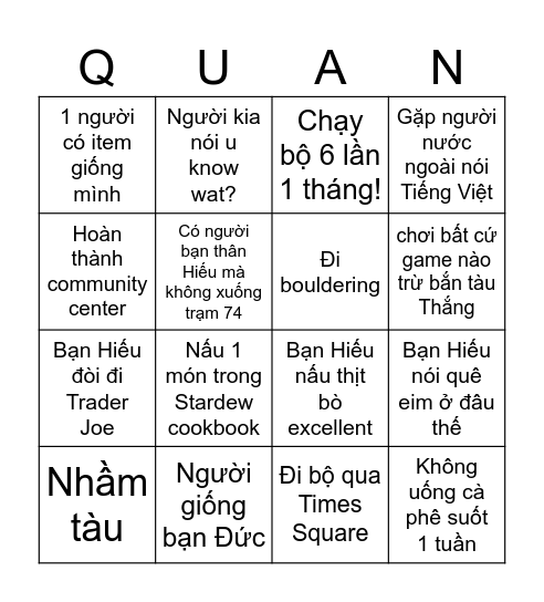 Bingooo Bingo Card