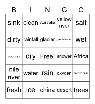 water Bingo Card