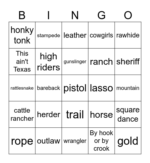 Boots & Dukes Party Bus Extravaganza Bingo Card