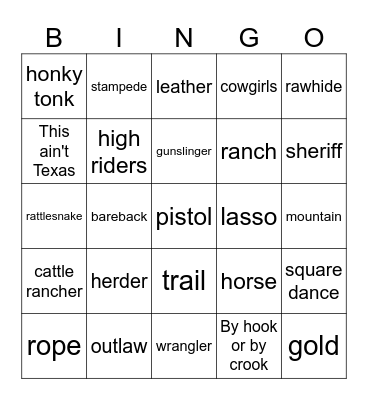 Boots & Dukes Party Bus Extravaganza Bingo Card
