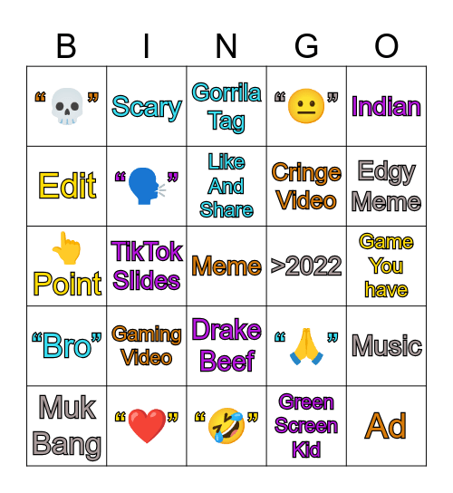 Stuff Bingo Card