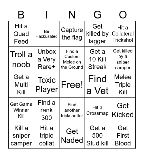 PF BINGO Card