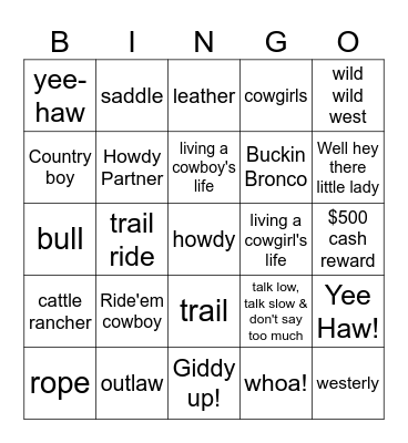 Boots & Dukes Party Bus Extravaganza Bingo Card