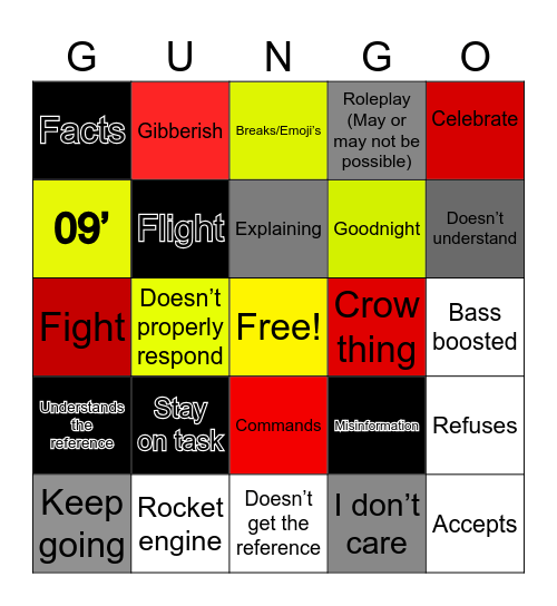 Gunther Bingo! Bingo Card