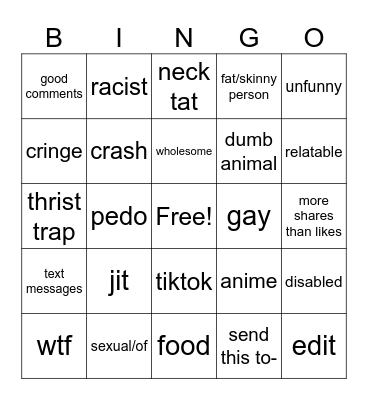 reels Bingo Card