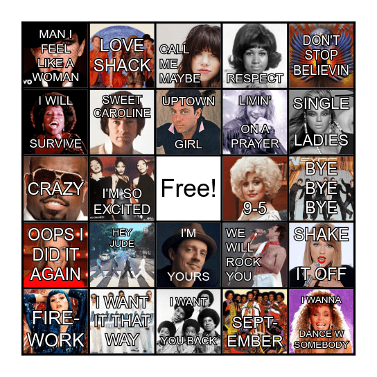 Lip Sync BINGO Card