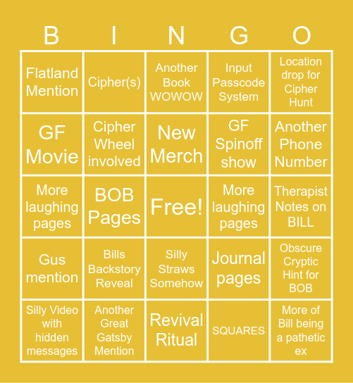 Website Drop Bingo Card